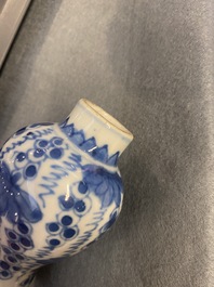 Ten mostly Chinese blue and white, famille rose and Imari-style vases, Kangxi and later